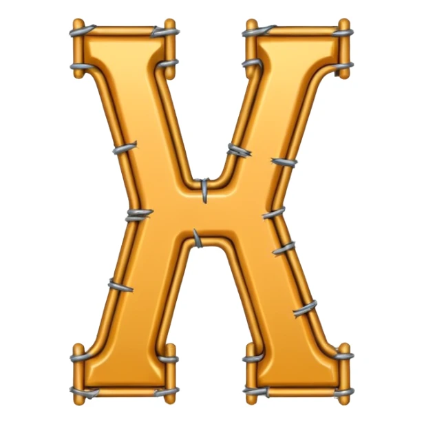 The letter H made of barbwire sticker