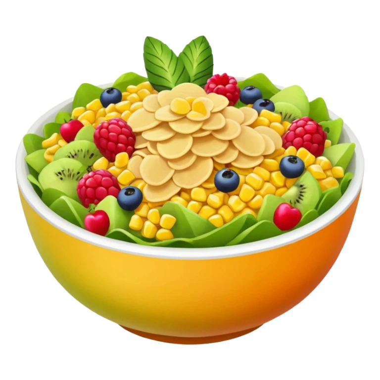 bowl of fruits, salads, corn flakes sticker