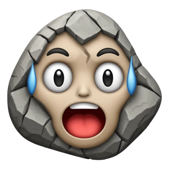 mix these two emojis keeping the rock shape🗿😱 sticker