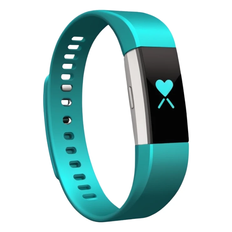 a teal fitbit band lying flat in the style of an ios emoji  sticker