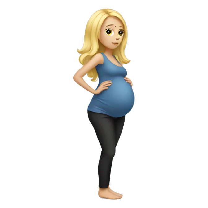blonde pregnant sticker