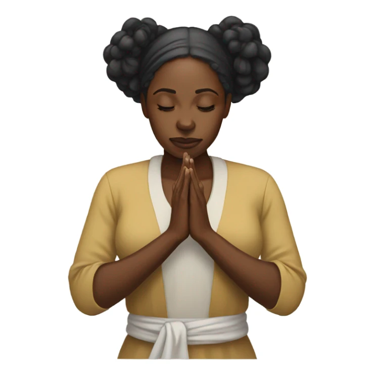 Black woman praying sticker