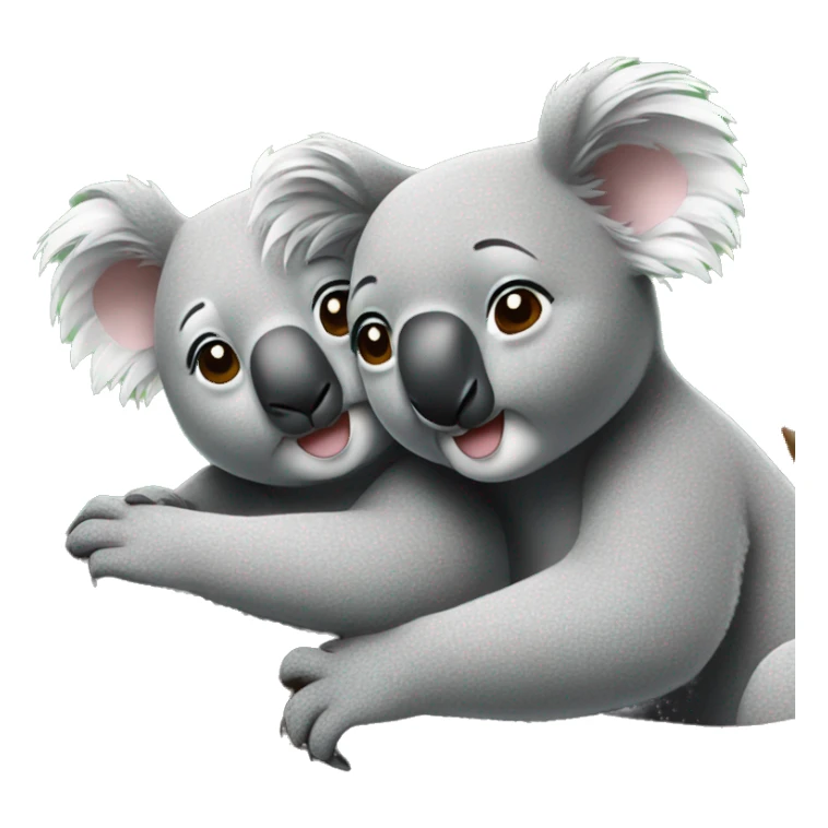 female Koala hugging male koala sticker