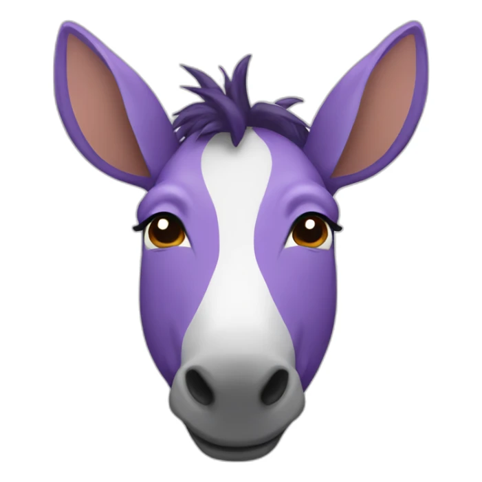 Purple round short bald donkey sticker