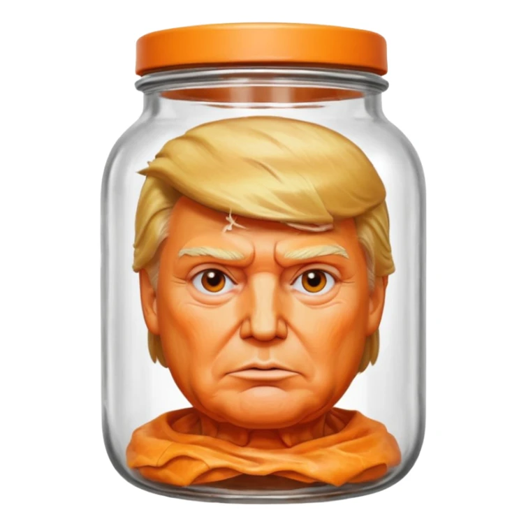 Tête de donald trump dans un pot de conserve en verre  sticker