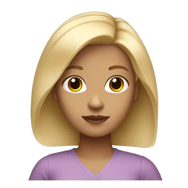 white american girl with blonde shoulder level hair sticker