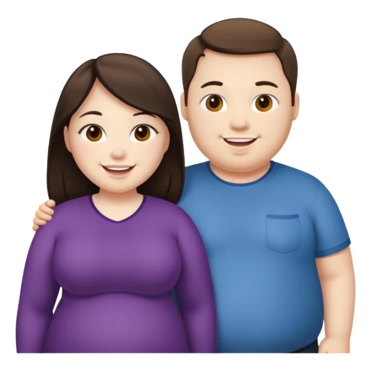 obese brunette white guy with obese brunette asian girl sticker