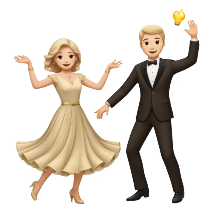 White Man and white woman dancing white sticker