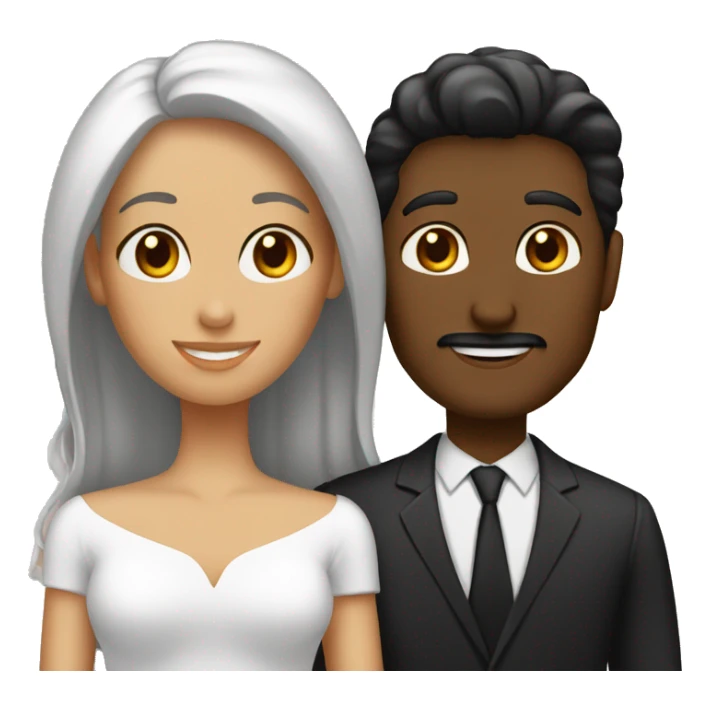 Hombre blanco y mujer negra casados sticker