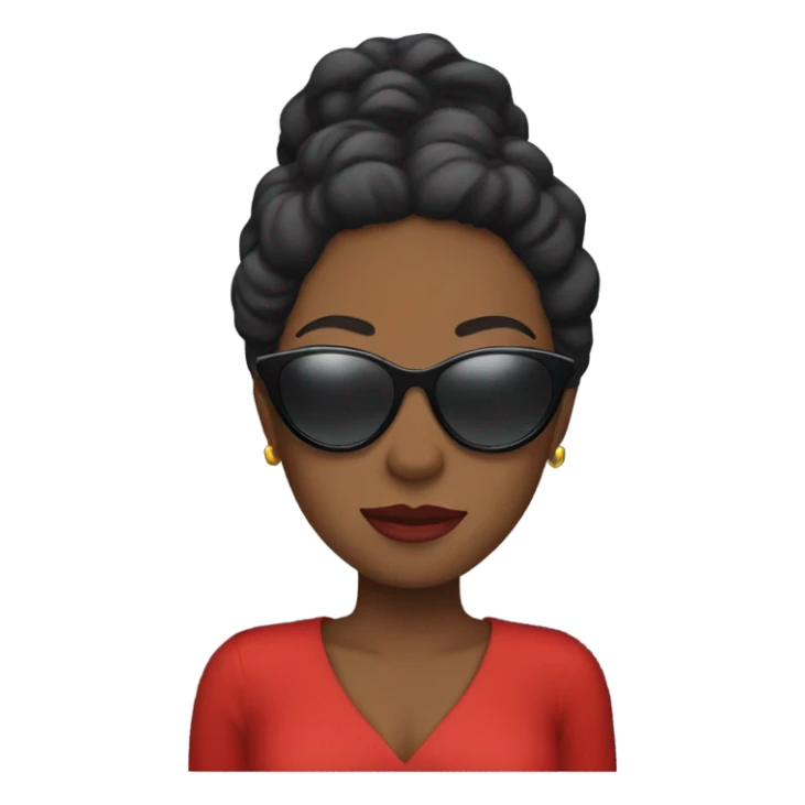 Black lady with sunglasses in red dress sticker