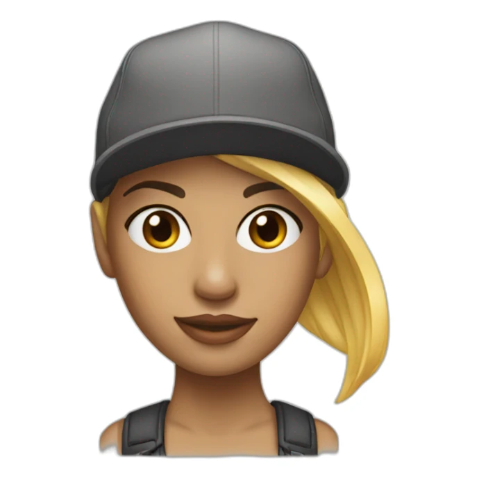 cool girl with sidecut and cap sticker