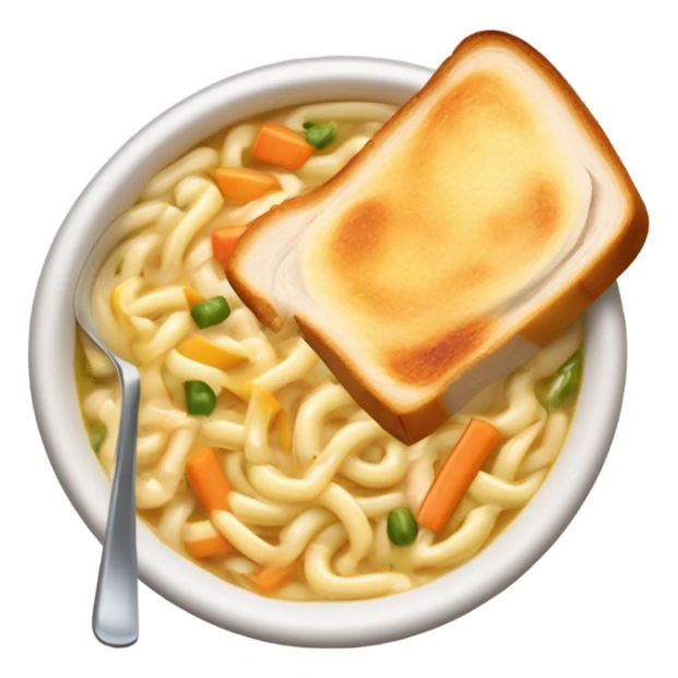 Chicken noodle soup with grilled cheese sticker