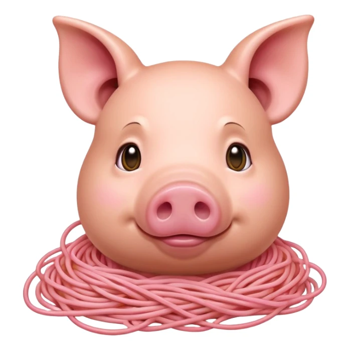   renaissance portrait monalisa pig with pink spaghetti  sticker