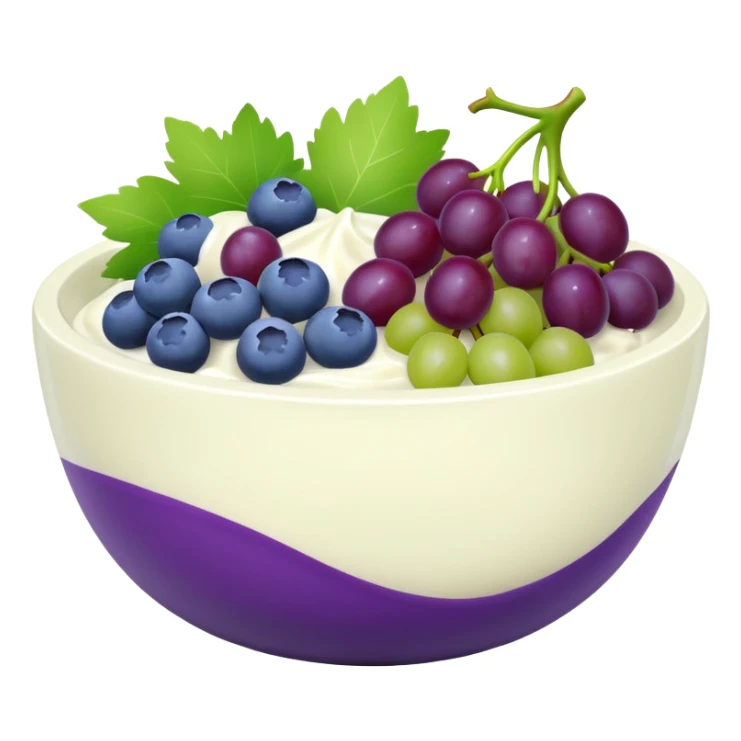 yoghurt bowl with grapes and blueberries sticker