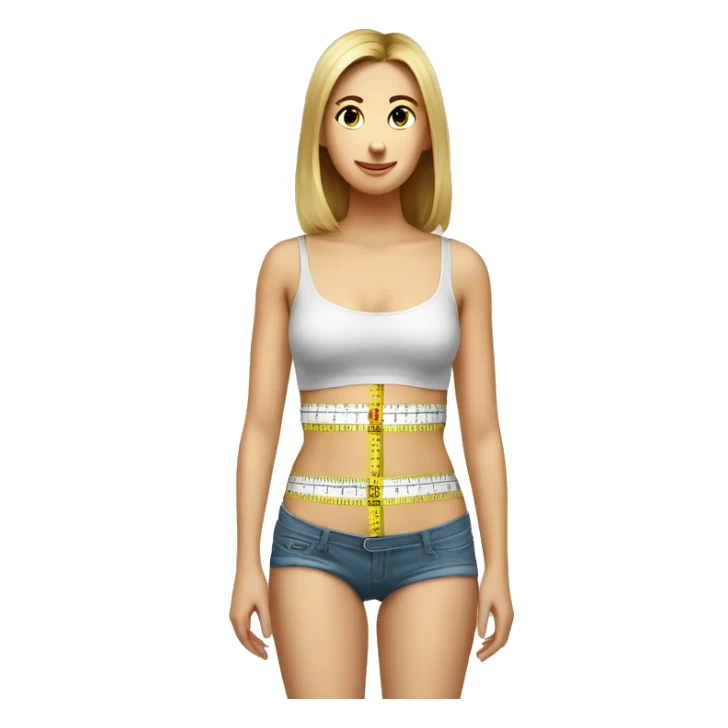 measurement tape around woman's waist sticker