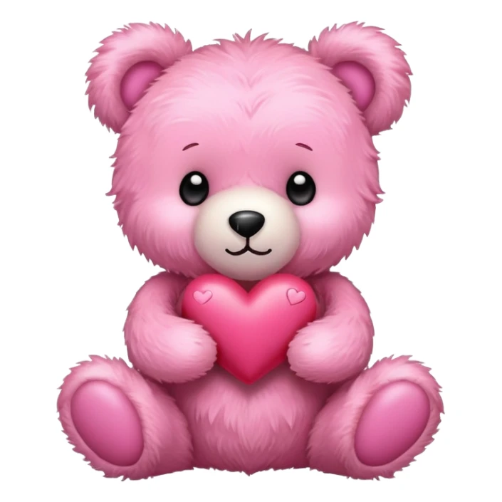 pink cute teddy bear sending hearts and love sticker
