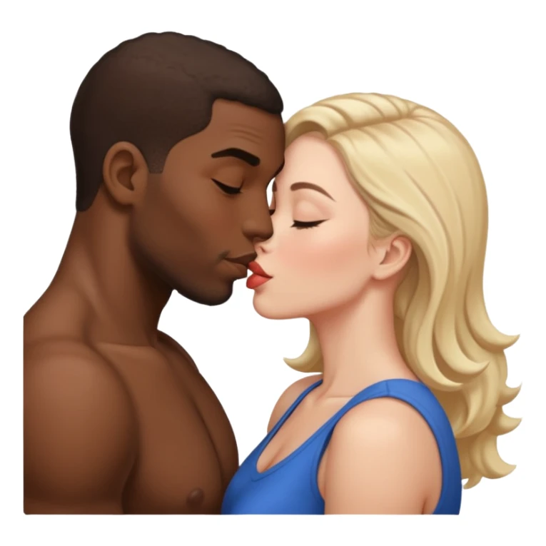 Black guy and white girl kissing sticker