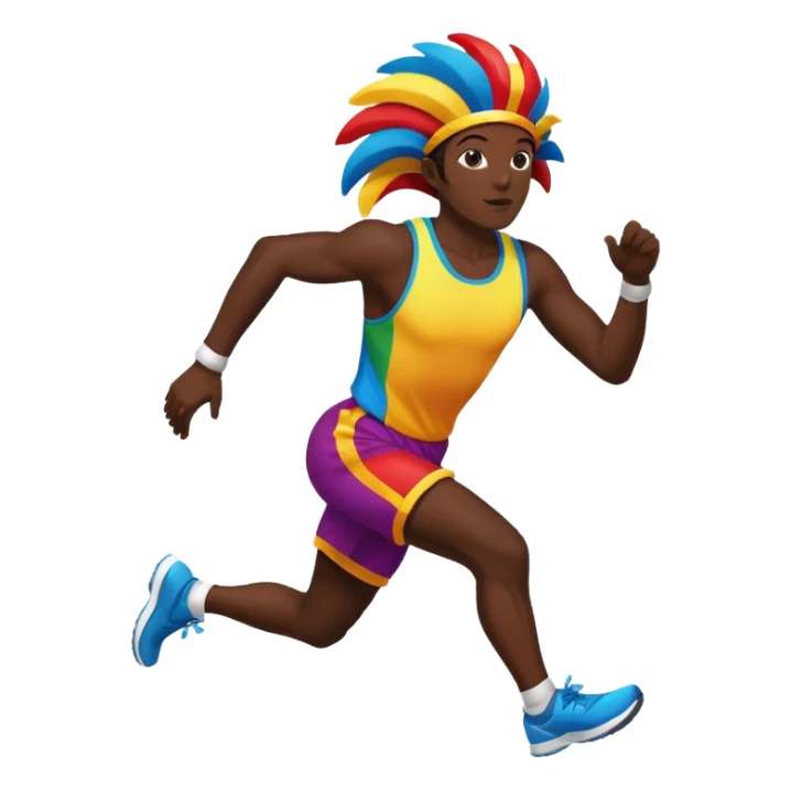 Um atleta de corrida vestido com roupa de carnaval sticker