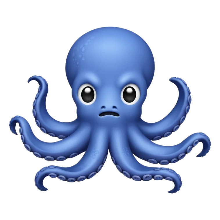 Octupus stuffed animal with big frown sticker