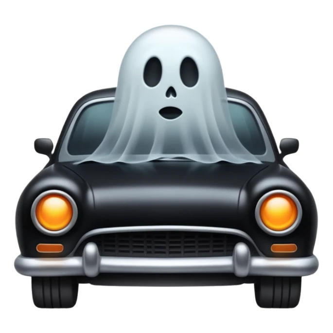 a black cursed car with a gost like figure inside  sticker