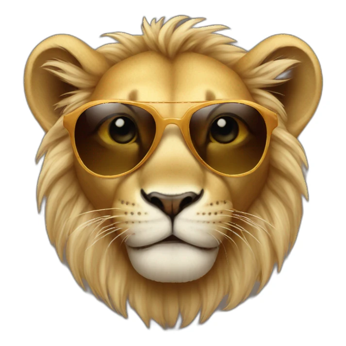 Baby lion wearing sunglasses sticker