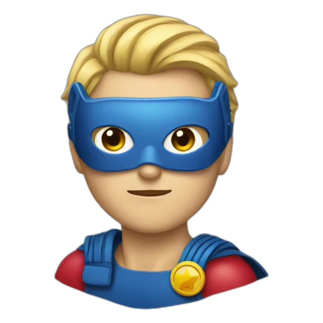 portrait superhero with mask, specialist in Reviews sticker