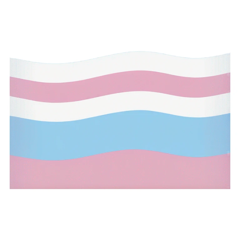 transgender pride flag with five horizontal stripes: light blue, pink, white, pink, and light blue sticker