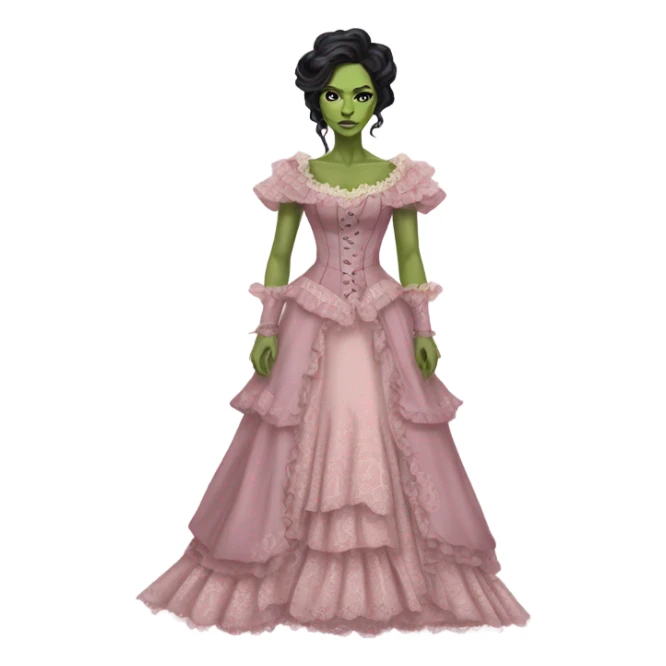 gamora in Victorian dress elegant pink  full body  sticker