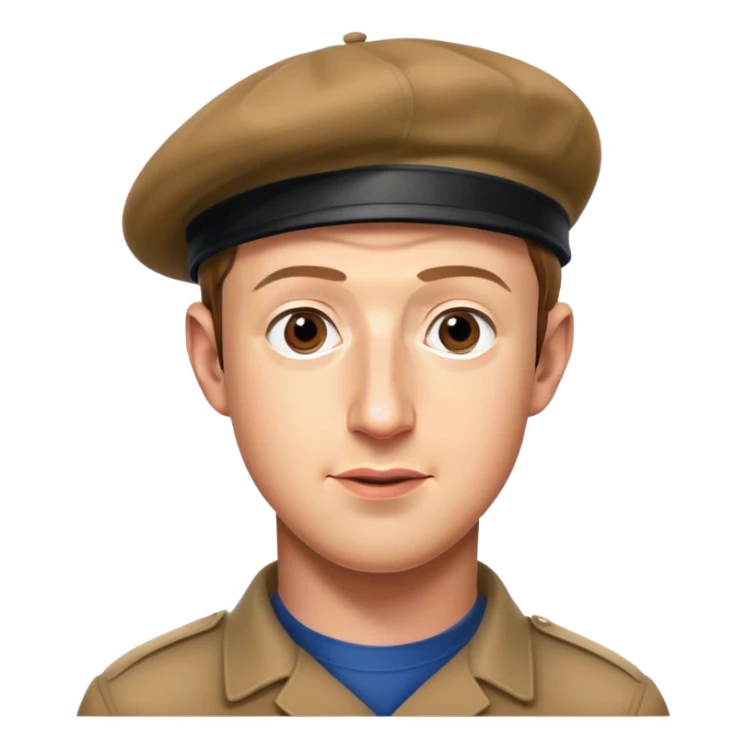 mark zuckerberg with beret looking like a artist sticker