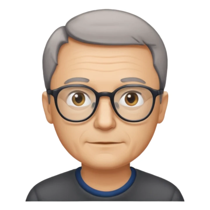 hombre, 50 años poco pelo delgado sticker