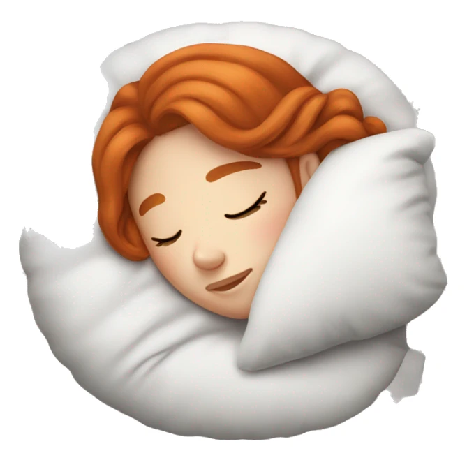 pretty redhead girl sleeping with comfy pillow sticker