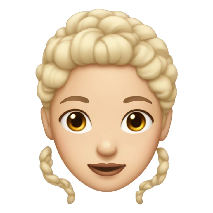 bald light skin girl with bow on her scalp  sticker