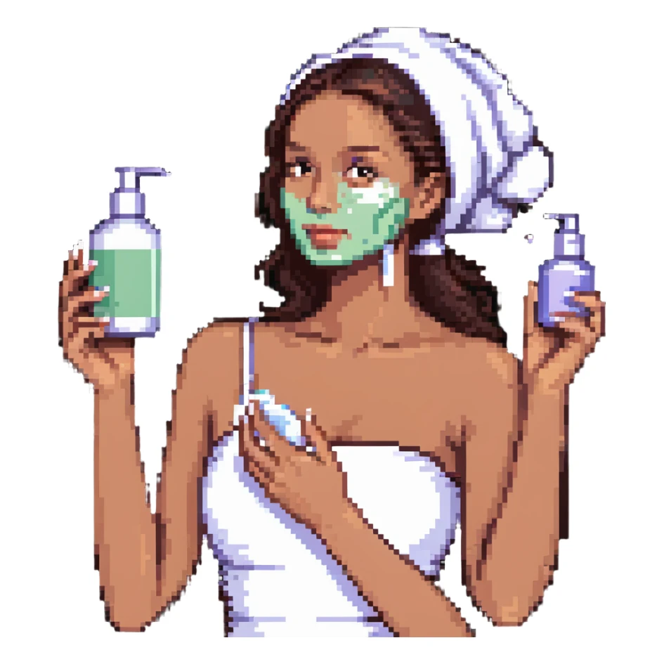 woman skincare routine sticker