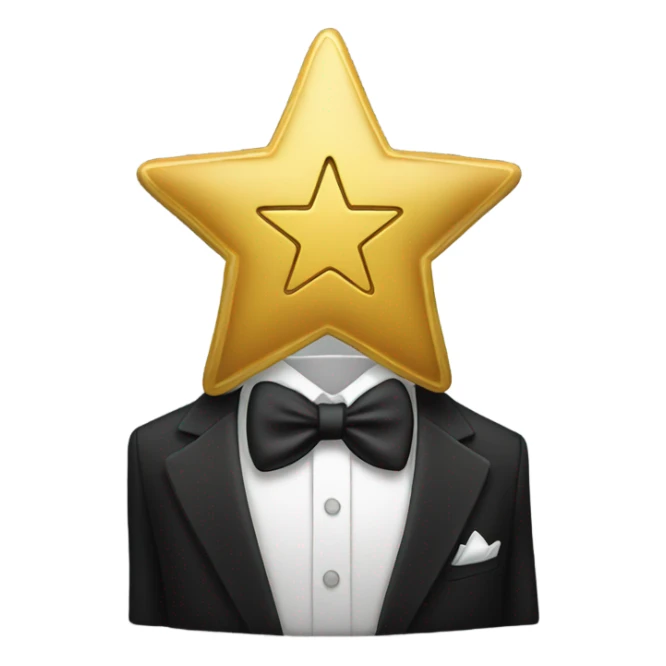 Gold star in tuxedo  sticker
