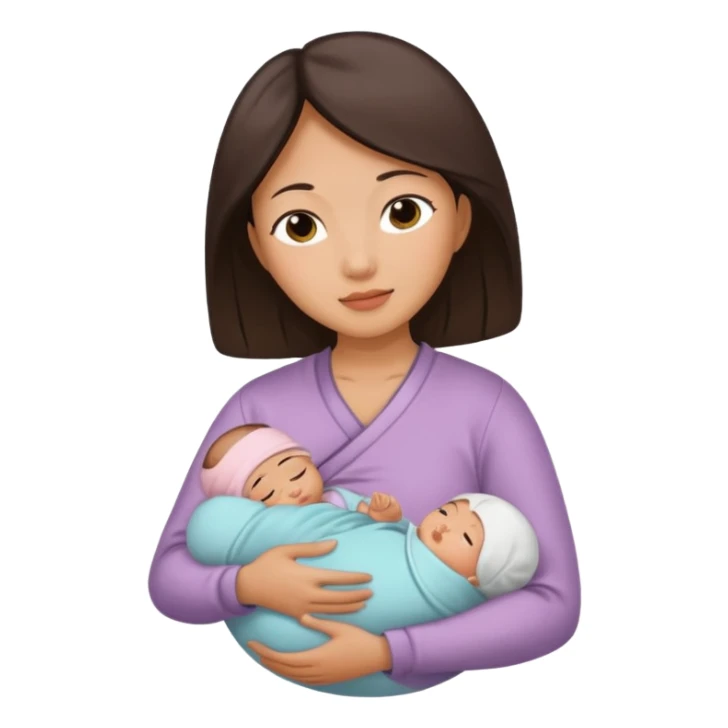 A Chinese mother with her newborn. sticker
