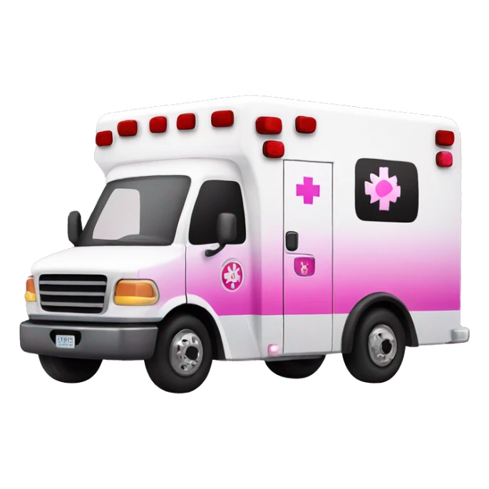 Pink ombre ambulance truck with glitter sticker