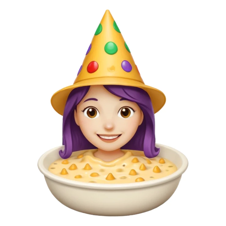 A girl in a bowl of queso  sticker