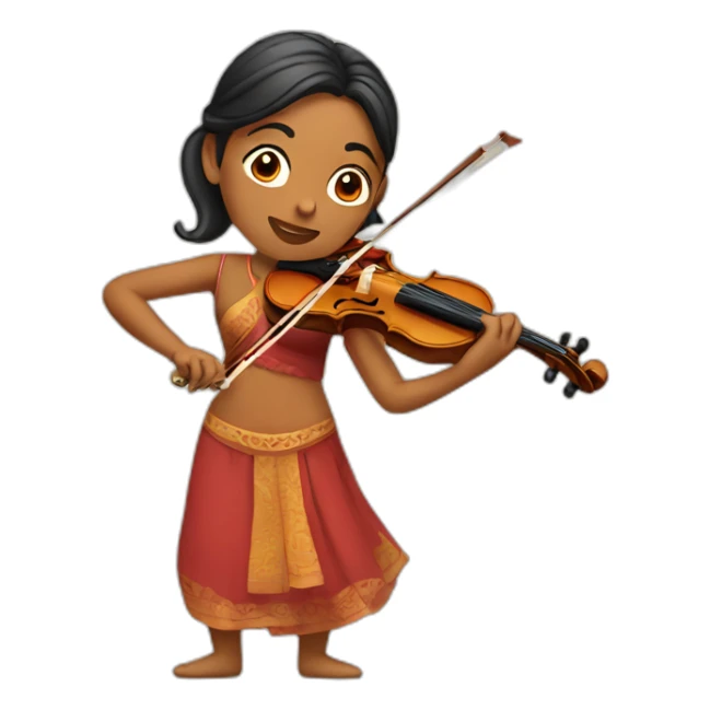 an indian woman playing a violin sticker