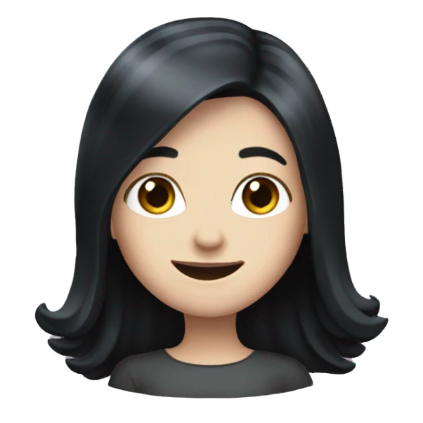 Pale girl with long black hair waving  sticker