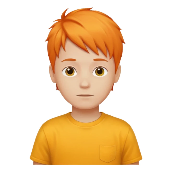 orange hair boy yellow t shirt sticker