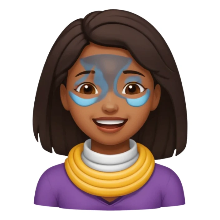 Black girl smiling eyes closed while choking herself on her neck  sticker