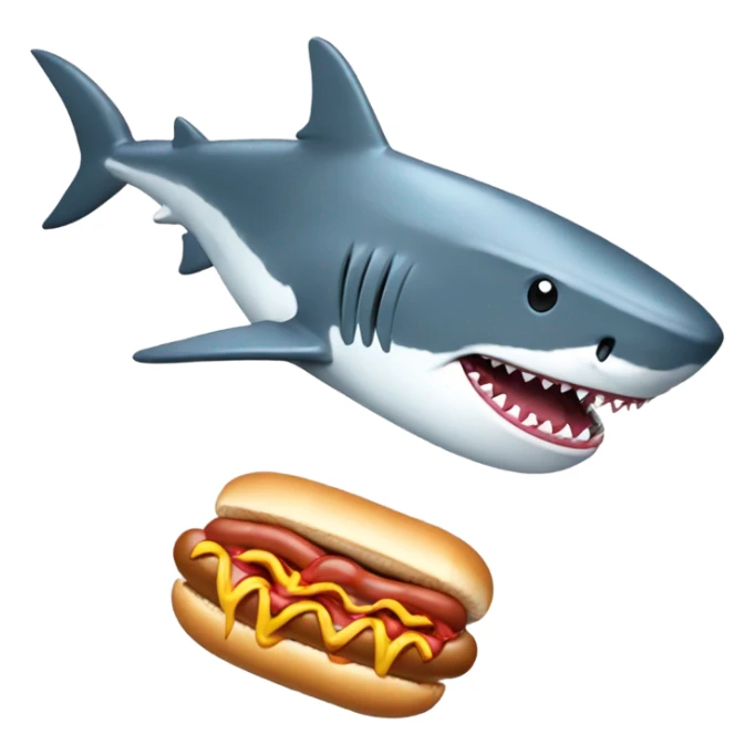 Shark with a hotdog with mayonnaise  sticker