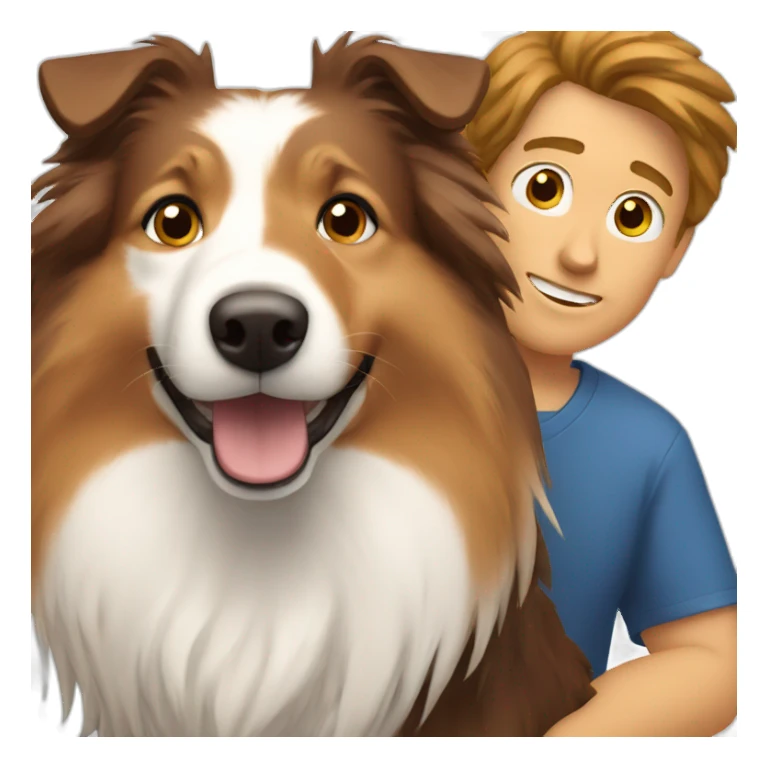 a man with brown hair and a sheltie sticker