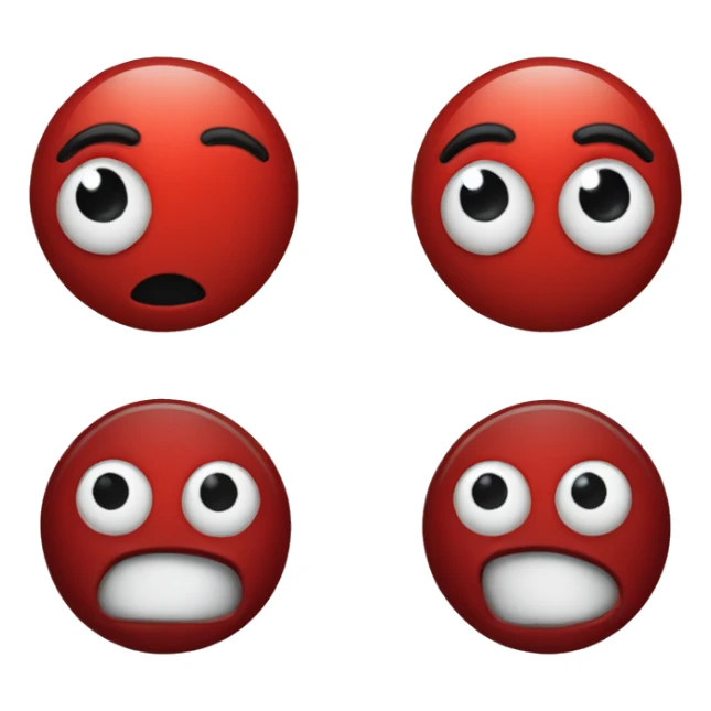 red circle with two black ovals where eyes would be sticker