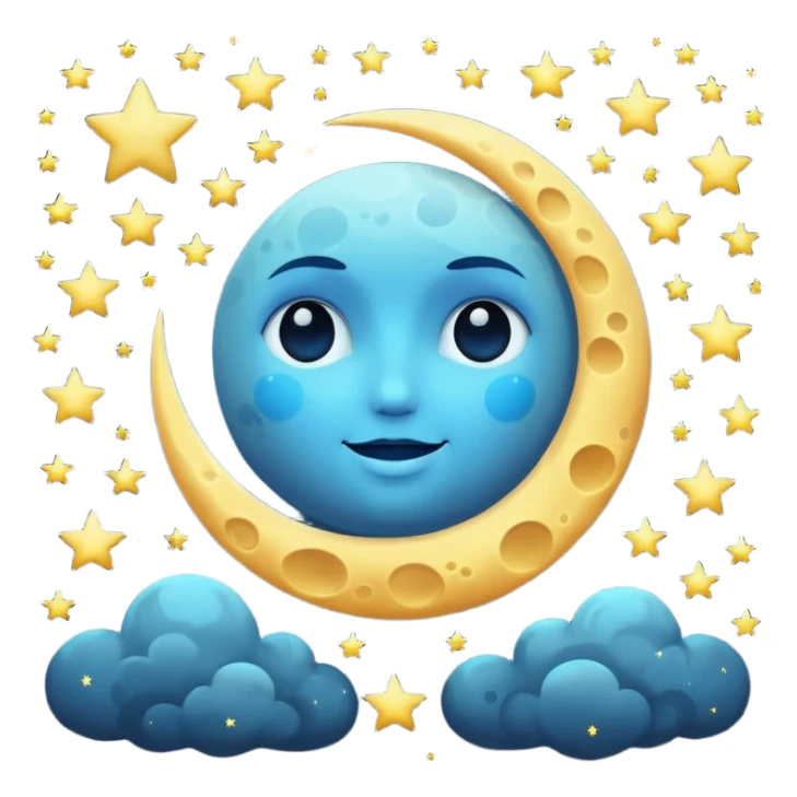 moon and stars sticker