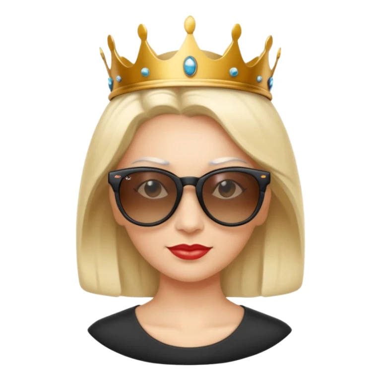 A queen who is a graphic designer and wears Ray-Ban Sunglasses  sticker