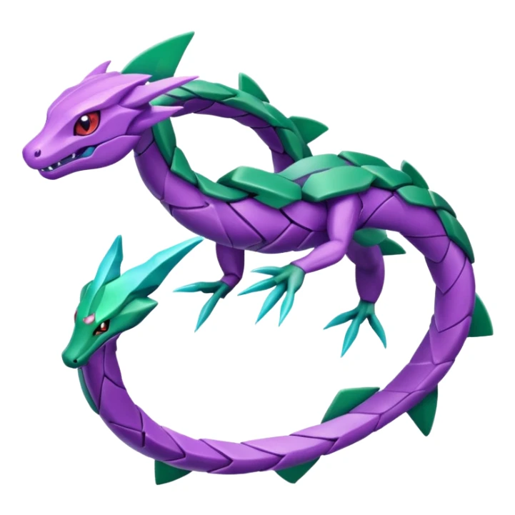 Pokemon legendary purple and cian crystal rayquaza sticker