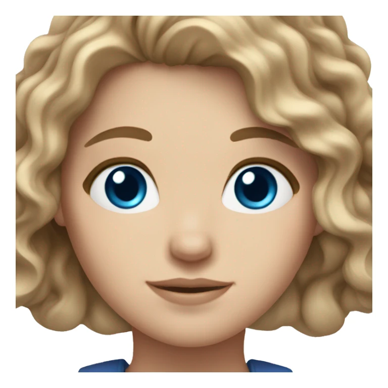 White girl with light brown wavy hair and blue eyes sticker
