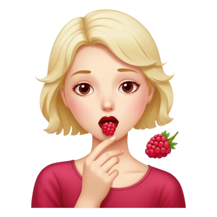 Girl blowing raspberries  sticker
