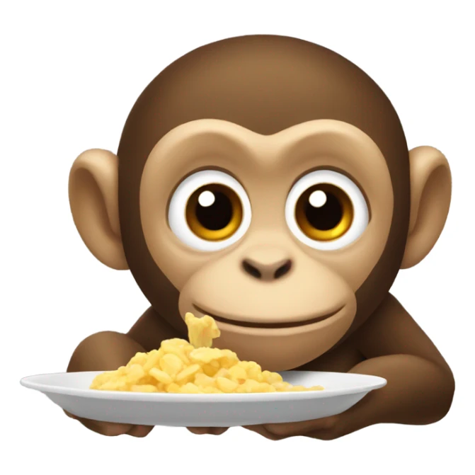 monkey eating food sticker